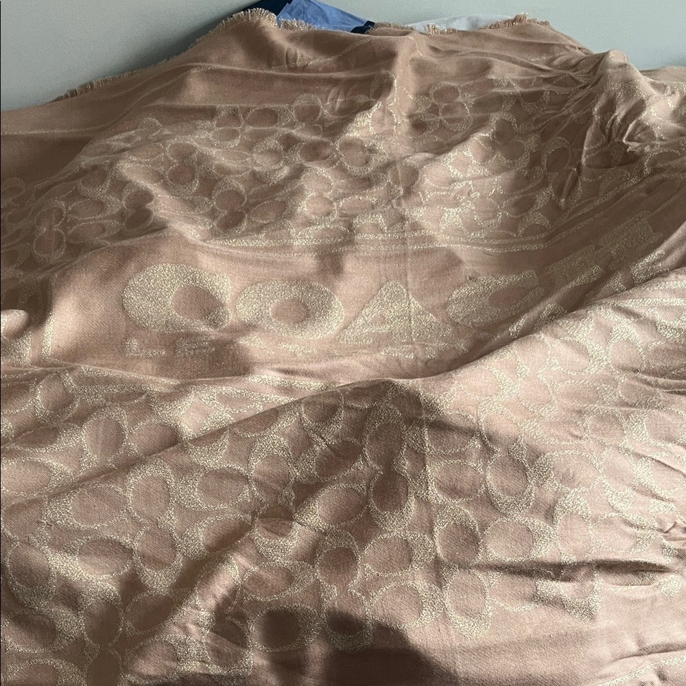 Coach Light Brown / Gold Signature C  Throw / Scarf